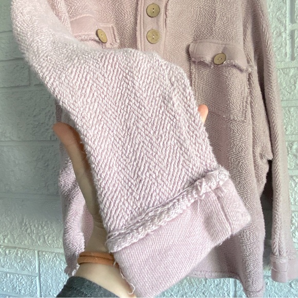 Free People Rowan Henley Sweatshirt Size S - Picture 6 of 10